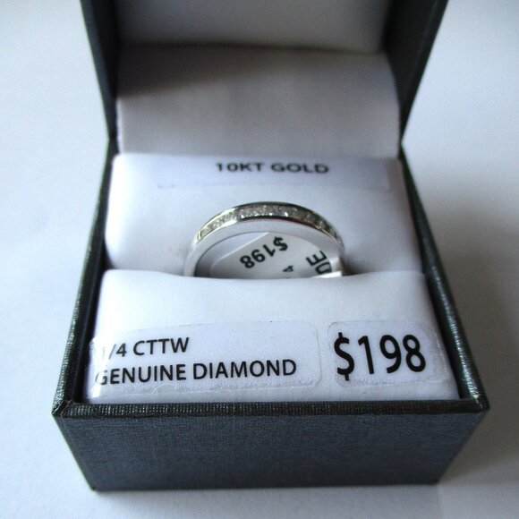 FOREVER BRIDE 10 KT White Gold Diamond Anniversary Band SZ 7 - Picture 1 of 7